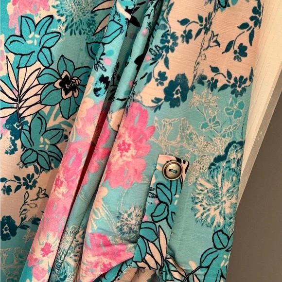 Scarlett Blue Relaxed Tunic with Mandarin Collar - Picture 5 of 5